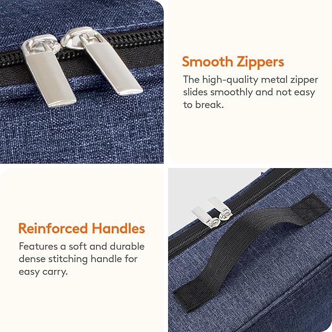 Lifewit Freezable Lunch Box, Insulated Reusable Lunch Bag with 2 Ice Packs, Mini Cooler Snack Bag for Bento Box for Salad, Sandwich, Snacks fo Men Women for Work, Dark Blue 5L