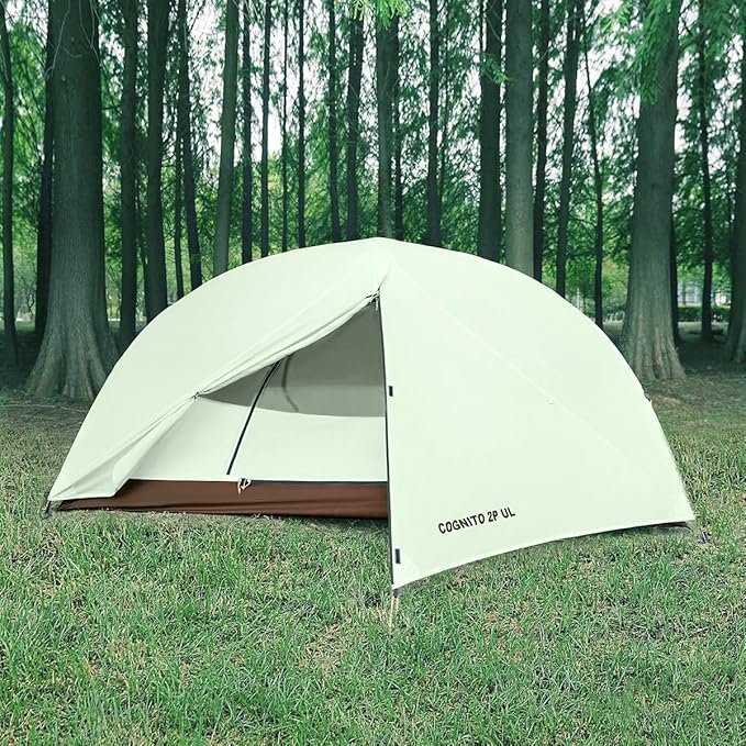 Ultralight 2 Person Backpacking, 4LB Portable 20D Waterproof Nylon Camping, 3 Season Hiking Trekking Tent with 7001 Aluminum Poles