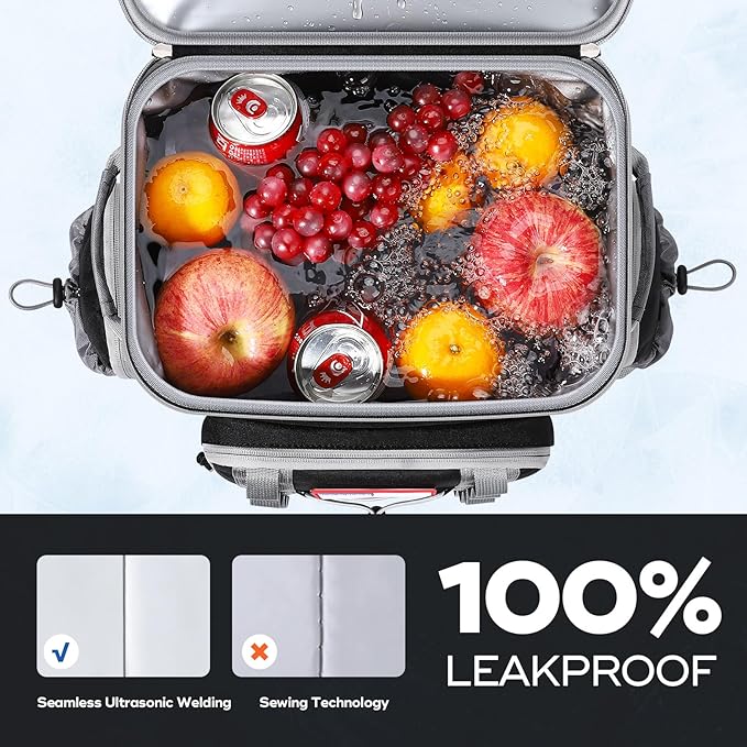 Maelstrom Backpack Cooler,Soft Lightweight Leakproof Cooler Backpack,50 Can Insulated Cooler Bag,Keeps 50 Cans Hot/Cold for Up to 16 Hours,Waterproof Lunch Bag for Men Women-Black