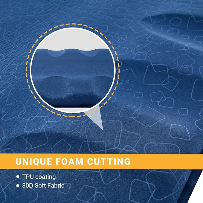 KingCamp Self Inflating Sleeping Pad 3D Inflatable Folding Sleeping Pad, Ultralight Camping Air Mattress Pad 2 Inch for Tent Hiking and Adults, Blue2