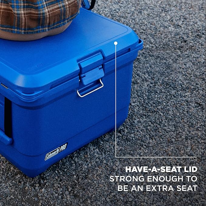 Coleman Pro 55qt Wheeled Ultra-Light Premium Hard Cooler, Extra-Thick Insulation Keeps Ice up to 5 Days, 92-Can Capacity, Heavy-Duty Wheels