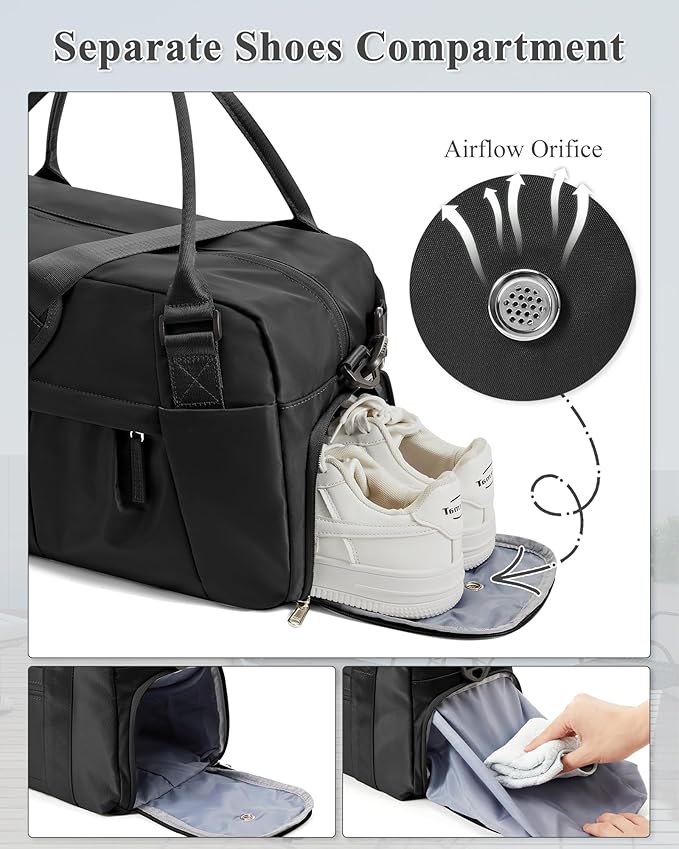 Gym Bag Womens,Travel Duffel Carry on Bag Sport Tote Bag Weekend Overnight Bag