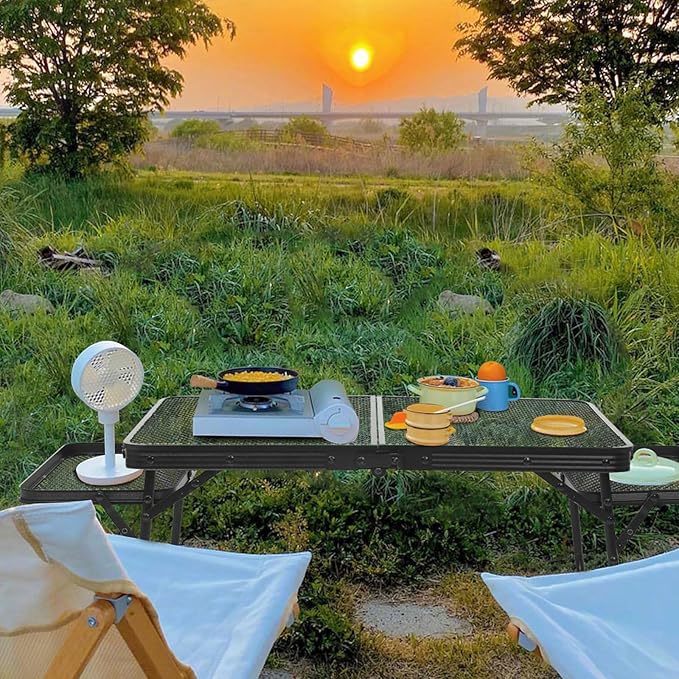 ROCK CLOUD Portable Camping Table with 2 Wing Panels Ultralight Metal Folding Table Small Camp Tables for Grill Beach Hiking Garden Outdoor Picnic RV BBQ