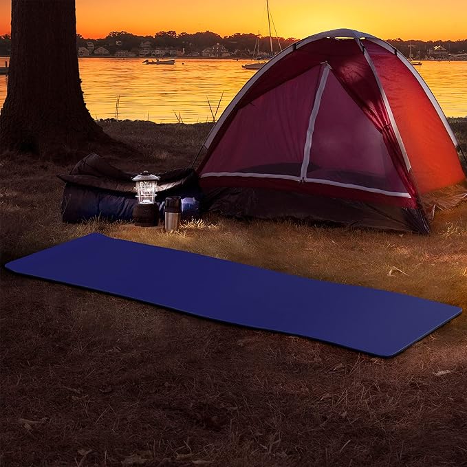 Foam Sleeping Pad - Lightweight Waterproof Camping Mat with Carrying Handle for Cots, Tents, Hiking, and Sleepovers by Wakeman