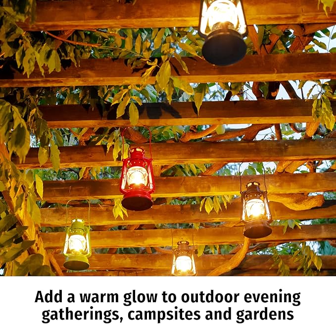 Outdoor Kerosene Fuel Lantern, German Made Weather Resistant Baby Special 276 Galvanized Hurricane Lamp for Camping or Patio, 10 Inches, Ruby Red