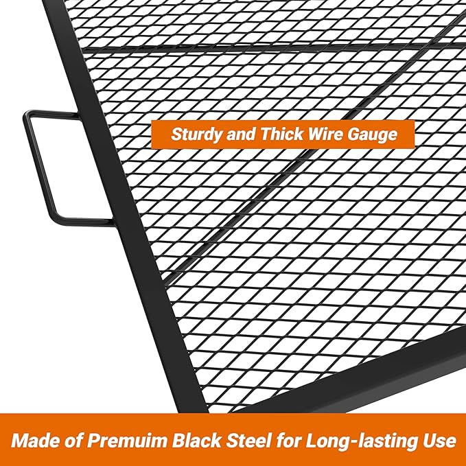 onlyfire X-Marks Square Fire Pit Cooking Grate, 36-Inch