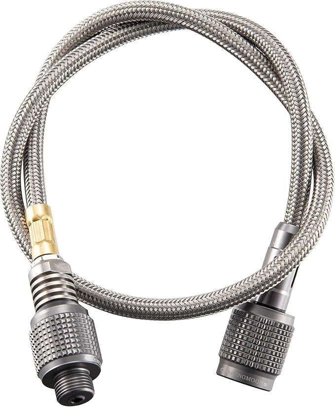 CAMPINGMOON 21.65-inch Multi-function Gas Hose for EN417 Lindal Valve Screw-on Type Canister and Device Z16