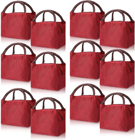 Chunful 12 Pcs Lunch Bags Bulk Insulated Reusable Lunch Bags Pouch with Aluminum for Women Adult School Office Work Employees