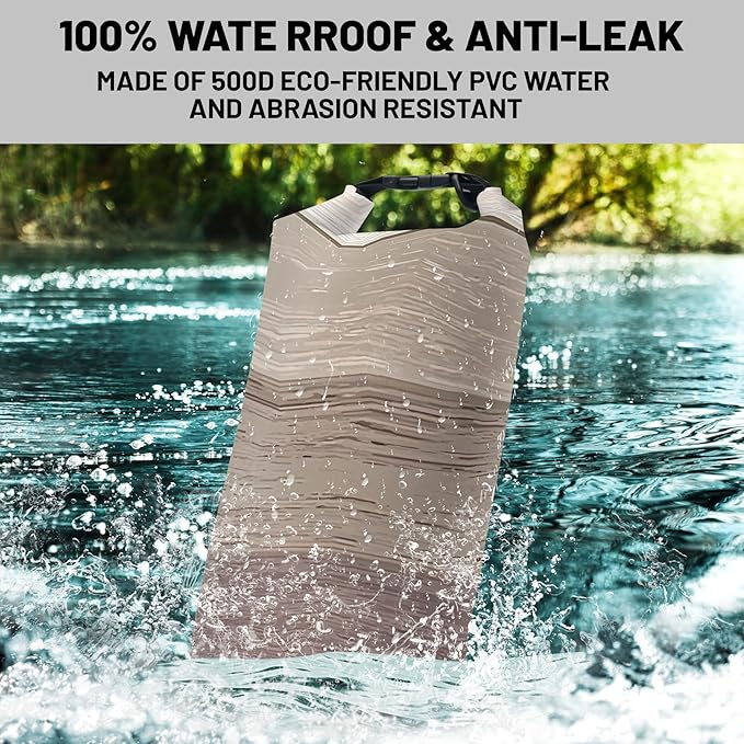 Waterproof Dry Bag,Roll Top Brown Ombre Rustic Barn Wood Waterproof Backpack 5L/10L/20L Floating and Lightweight Bags for Kayaking, Boating, Fishing, Swimming and Camping