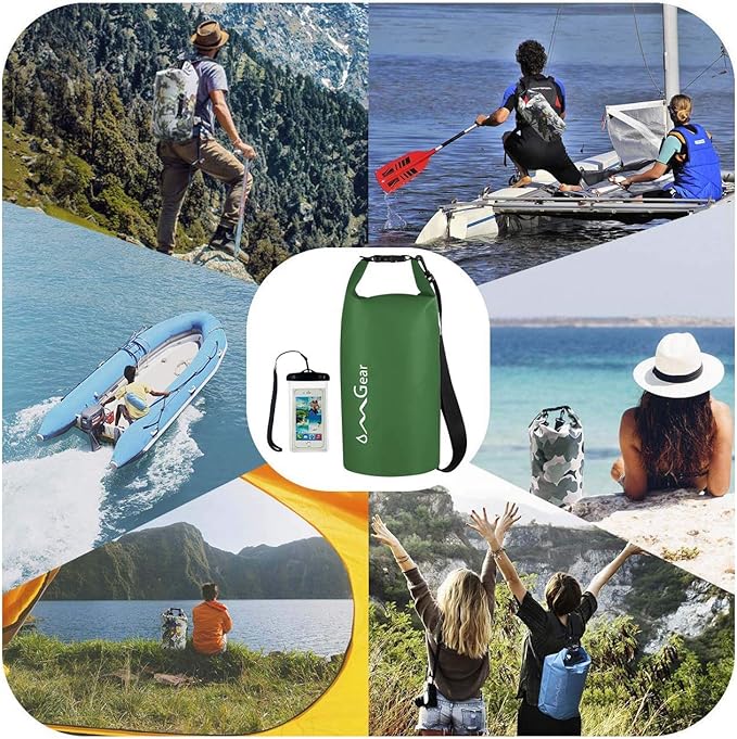 OMGear Waterproof Dry Bag Backpack Phone Pouch 40L/30L/20L/10L/5L Floating Dry Sack for Kayaking Boating Outdoors Activities