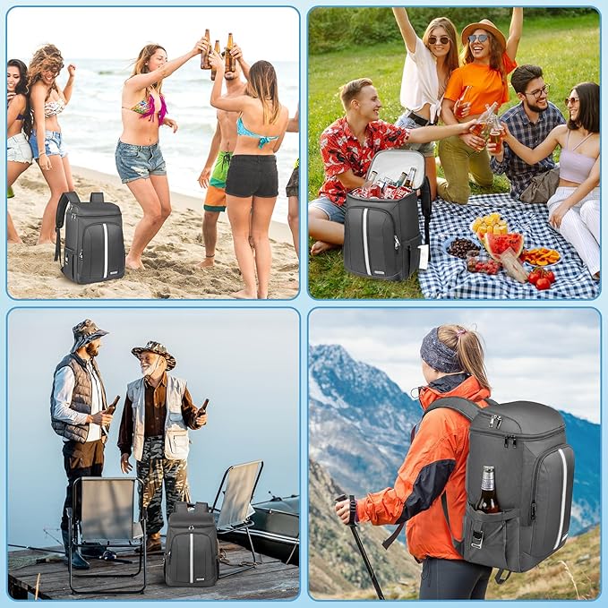 LTINVECK Cooler Backpack,2 Insulated Compartments Backpack Cooler Leakproof Double Deck Lightweight Cooler Lunch Box Bag for Men Women
