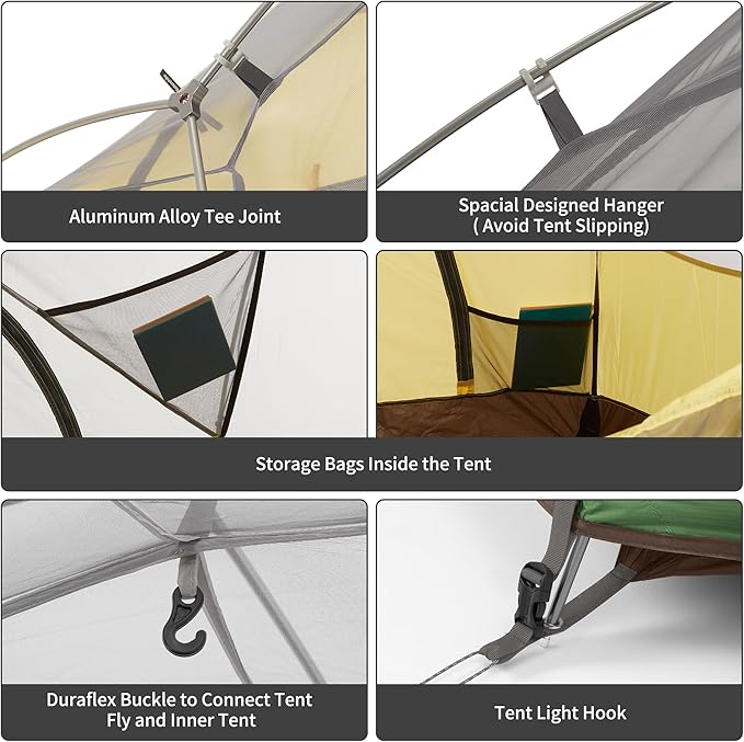 Naturehike Star River Tent Silicone Fabric Ultralight 2 Person Double Layers Aluminum Rod Camping Tent