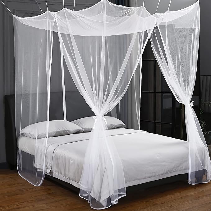 Mengersi Mosquito Net for Bed Canopy with Zipper,Canopy Bed Curtains Twin,Twin XL Bed,Mosquito Netting for Patio,Camping,Bug Net for Camping,White