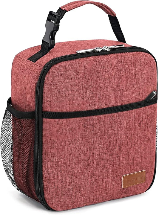 Femuar Lunch Box for Men Women Adults, Small Lunchbox for Work Picnic - Reusable Lunch bag Portable Lunch tote, Pink