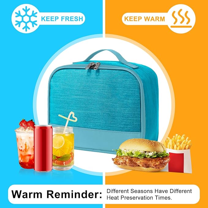 Lunch Box for Men - Reusable Lunch Bag Men Adult Women- Insulated LunchBox for Office Hiking Camping (Azure)