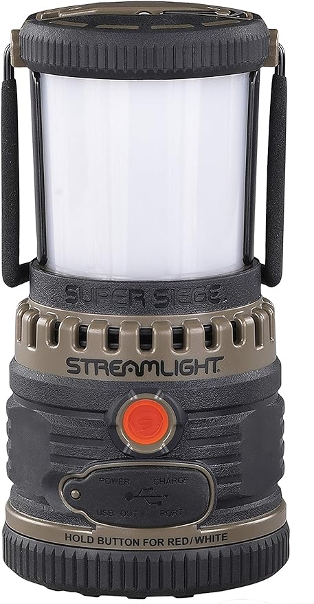 Streamlight 44947 Super Siege 1100-Lumen Rechargeable Lantern with 120-Volt AC Charger, Coyote