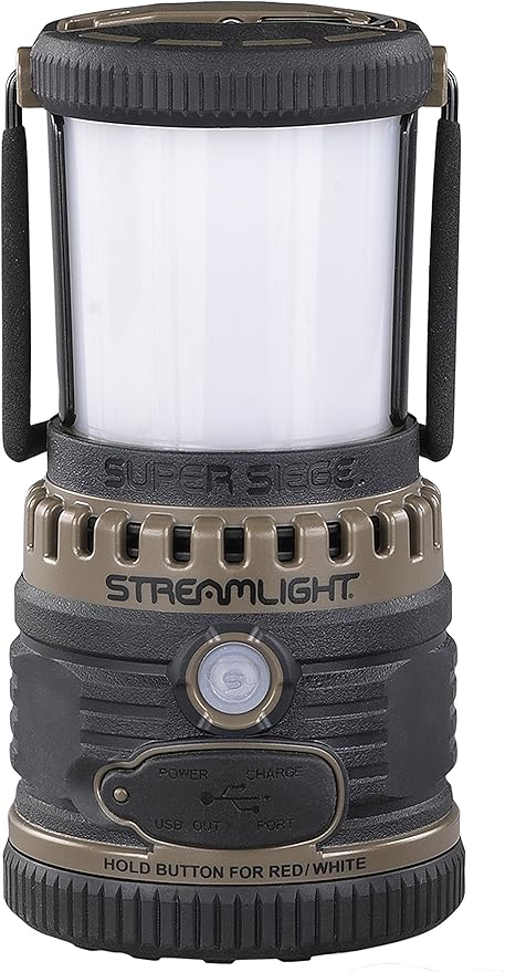 Streamlight 44947 Super Siege 1100-Lumen Rechargeable Lantern with 120-Volt AC Charger, Coyote