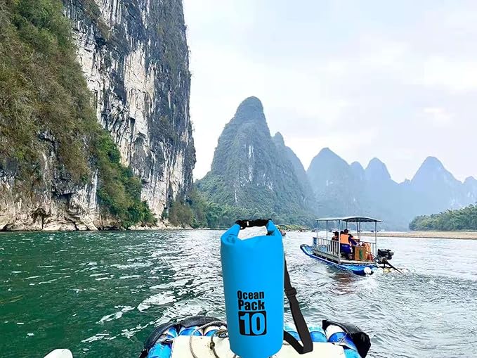 Waterproof Dry Bag for Women Men, 10L Roll Top Lightweight Dry Storage Bag Backpack for Travel, Swimming, Boating, Kayaking, Camping and Beach