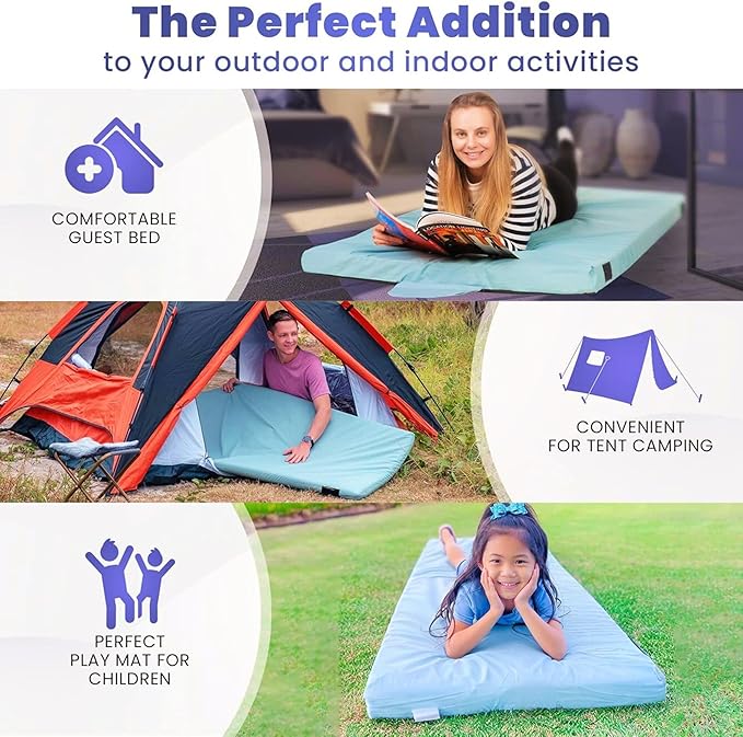 Hazli Matrix Comfort-Cell Memory Foam Camping Mattress Pad - Roll Up Mattress for Adults - Portable Cot Sleeping Pad for Camping - Floor Mat or Bed Roll for Car, SUV