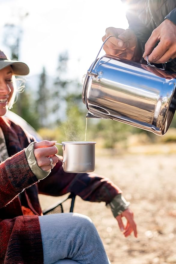 Stansport Aluminum Percolator Coffee Pot with Wire Handle