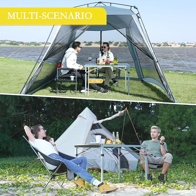 KingCamp Aluminum Folding Camp Table - Lightweight, Portable, Roll Up for Outdoor Camping, Picnic, Barbecue
