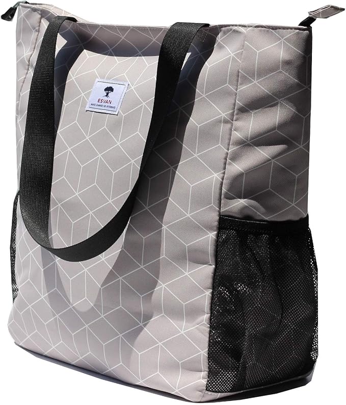 ESVAN Original Floral Water Resistant Large Tote Bag Shoulder Bag for Gym Beach Travel Daily Bags Upgraded