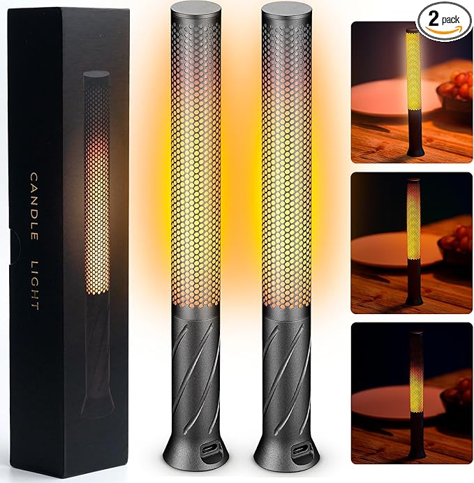 LED Candle Light, Cordless Table Lamps, Bedside Lamps w/2 Modes, Rechargeable Candlestick, Modern Table Lamp w/2600 mAh Battery, Small Table lamp, nightstand lamp, Bedroom lamp