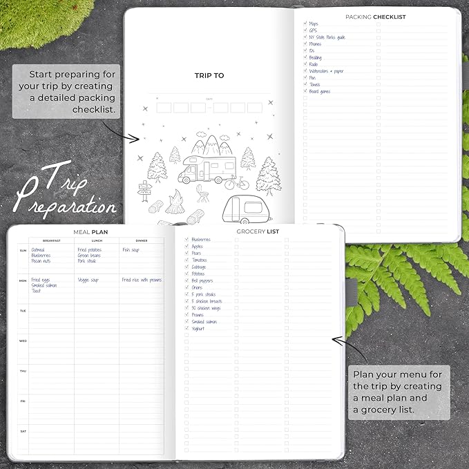 Clever Fox Camping Journal – Camper Log Book & RV Trip Planner – Outdoor Camp Journal & Adventure Travel Notebook for 12 Trips, A5 (Gray)