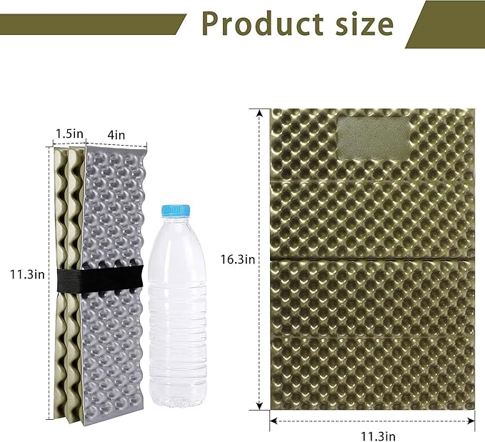 2 Pcs Waterproof Foldable Hunting Mat-Lightweight Foam Hunting Sitting Pads-Portable Hiking Sitting Seat Cushion with Straps for Outdoor Hunting Camping Tree Stand Accessories