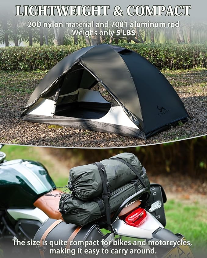 MC TOMOUNT Backpacking Tent 2 Person Tent Waterproof Lightweight Tent for Outdoor Camping Hiking