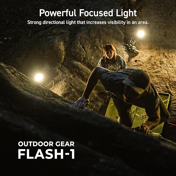 ELECOM NESTOUT Outdoor Camping LED Panel Flashlight w/ Mini Tripod, Dimmable USB Powered LED Light, IP44 Water Dust Resistant, 30-1000 Lumen, Portable Lantern for NESTOUT Power Bank, Black (Flash-1)