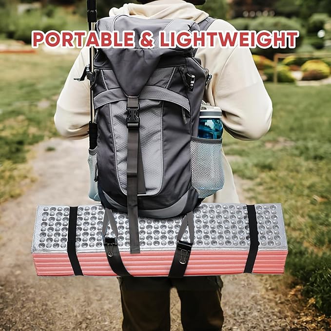 Ultralight Foam Sleeping Pad, Waterproof Closed Cell Foam Pad for Superior Insulation, Folding Sleeping Mat for Compact Storage, Foldable and Portable for Hiking and Camping