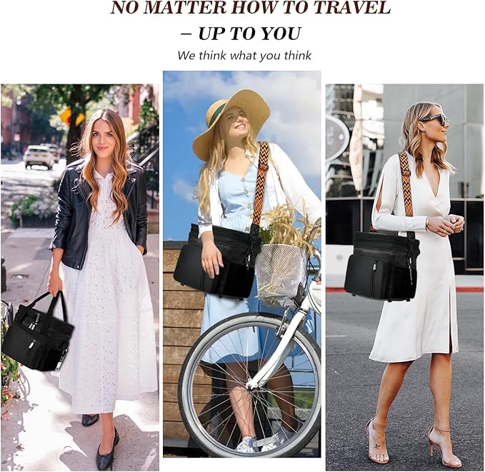 LOKASS Lunch Box for Men/Women-16L-Insulated Lunch Bag, Expandable Double-layer Leakproof Cooler Bag with Upgrade Adjustable Shoulder Strap Ideal for Work/Travel/Picnics（Black）