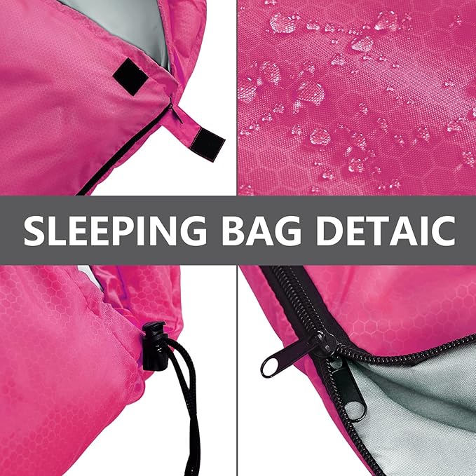 Sleeping Bags for Adults,Kids & Girls-Warm & Cold Weather Lightweight Waterproof Sleeping Bag Backpack with Compact Bag,Great for 3-4 Seasons Hiking,Camping and Outdoor Mountaineering
