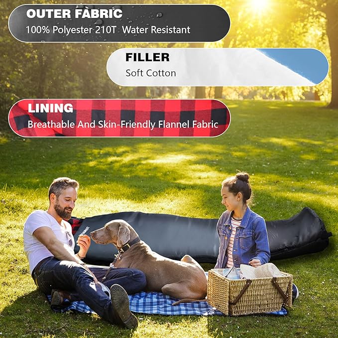 Cold Weather Mummy Sleeping Bag Flannel 0 Degree Winter Sleeping Bag Machine Washable Heavy Duty for Adults,Teenager with Compression Sack 4 Seasons for Camping Hiking Traveling