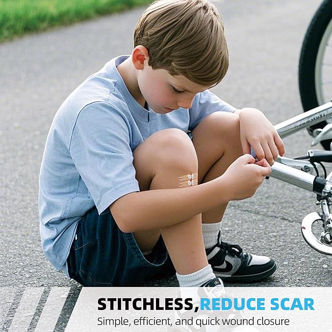 Emergency Wound Closures - 10 Pcs Butterfly Bandages Painless Stitch Sutures Laceration Repair Without Stitches Adhesive Bandages for First Aid Wound Care(Factory Direct Sale)