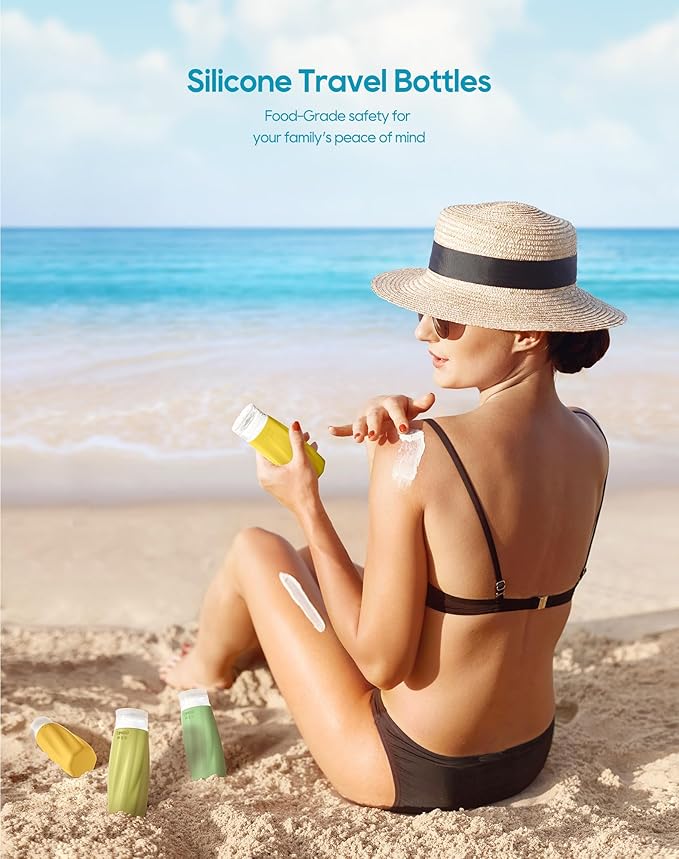 Morfone Travel Bottles for Toiletries, 3oz Tsa Approved Travel Size Containers Leak Proof Squeezable Travel Accessories Refillable for Shampoo Conditioner Lotion Liquids(Yellow)