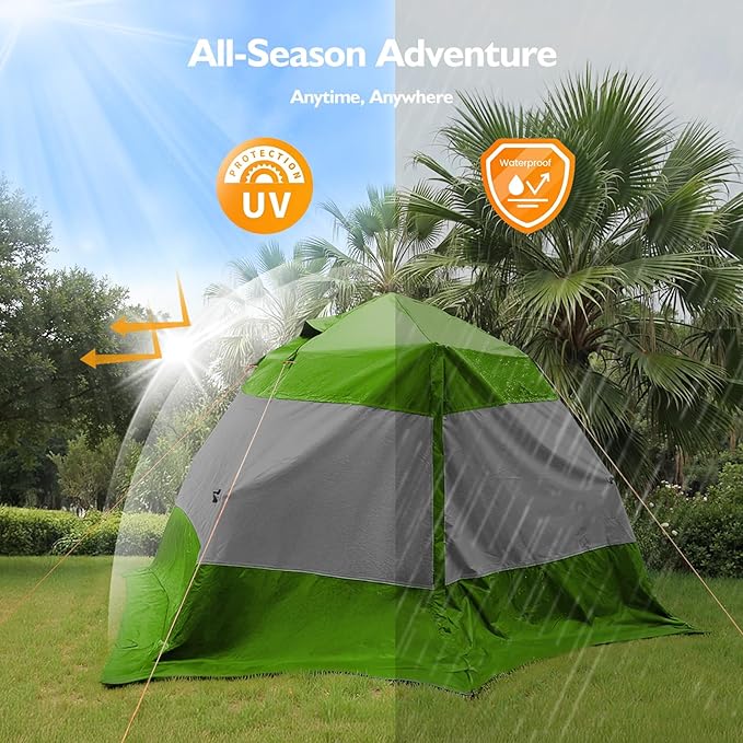 Camping Tent 2 Person, Waterproof & Blackout Double Layer Pop Up Outdoor Tent for Park, Picnic, Travel, Portable and Easy Setup