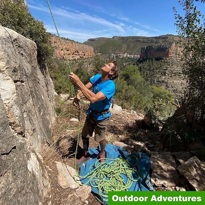 Double Braided Arborist Rigging Rope (1/2 in x 50 ft) Strong Polyester Rope 48 Strands for Tree Work Climbing Pulling Swing Sailing, ArmyGreen/Black