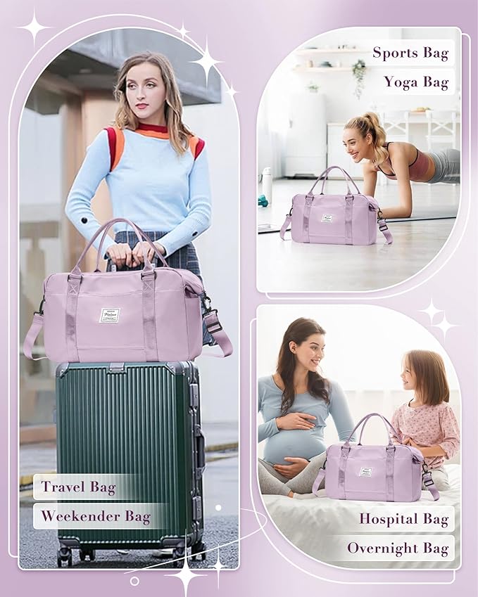 Gym Bag Womens,Travel Duffel Carry on Bag Sport Tote Bag Weekend Overnight Bag