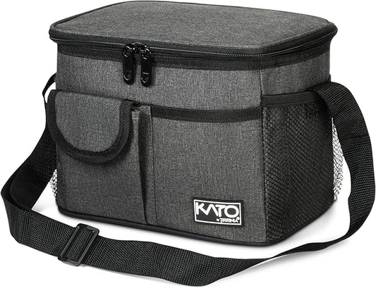 Tirrinia Insulated Lunch Box for Women Men, Leakproof Reusable Lunch Bag Containers for Adult,Working,Office,Lunch Soft Cooler Bag Tote for Picnic Hiking Beach,Charcoal