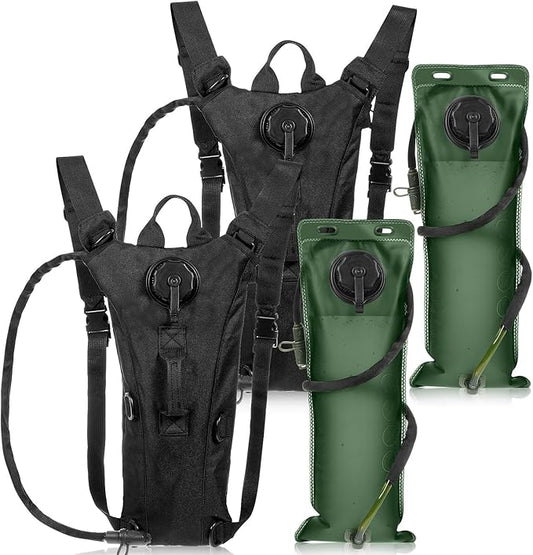 Sanwuta 2 Pcs Hydration Backpack with 3 Liter Water Bladder Tactical Lightweight 17.72 x 7.87 Inch Hydration Pack Backpack Water Backpack Hydration Bag Water Bag for Hiking Running