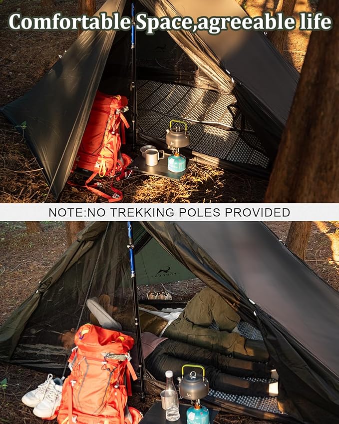 Ultralight Trekking Pole Tent for 1-2 Person,Lightweight Backpacking Tent,Waterproof Windproof Tents for Climbing,Camping,Hiking,Trekking