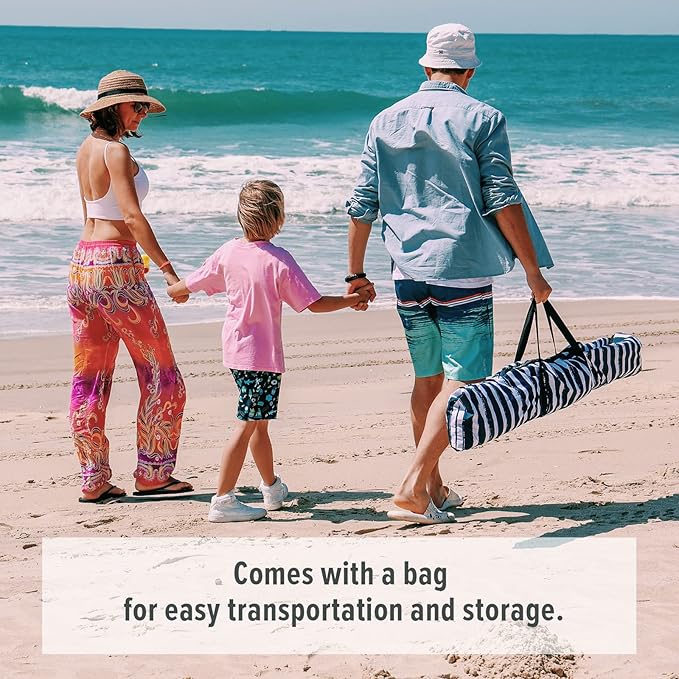 Qipi Beach Cabana - Easy to Set Up Canopy, Waterproof, Portable 6' x 6' Beach Shelter, Included Side Wall, Shade with UPF 50+ UV Protection, Ultimate Sun Umbrella - for Kids, Family & Friends