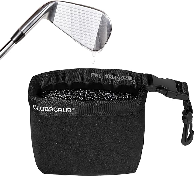 Golf Club and Golf Ball Cleaning Bag, Waterproof Clean Face Technology Liner, Detachable Clip, Machine Washable, Cleans Club Grooves, Dry Exterior (Neoprene or Microfiber Option Available)
