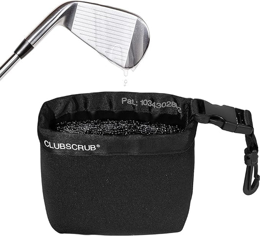 Golf Club and Golf Ball Cleaning Bag, Waterproof Clean Face Technology Liner, Detachable Clip, Machine Washable, Cleans Club Grooves, Dry Exterior (Neoprene or Microfiber Option Available)