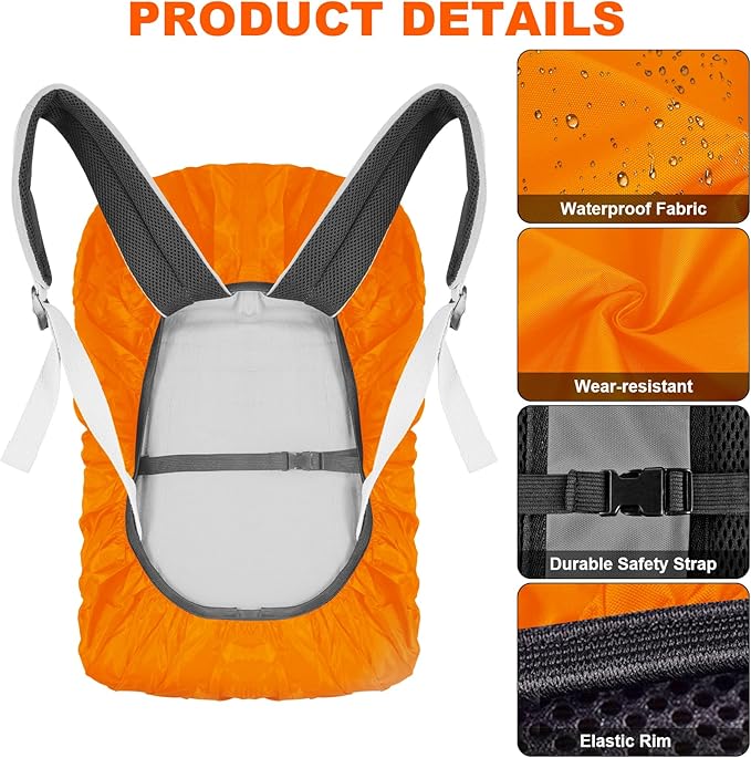 LAMA Waterproof Rain Cover for Backpack, Backpack Rain Cover with Reflective Strip and Antislip Cross Buckle Strap, Ultralight Compact Portable, for Cycling, Hiking, Camping, Traveling