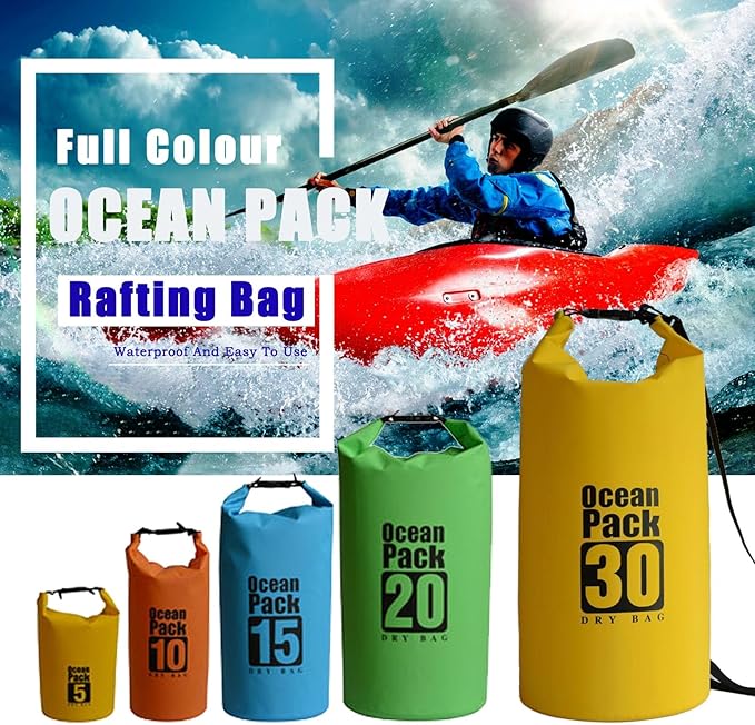 Floating Waterproof Dry Bag Backpack 5L/10L/20L, Roll Top Bag for Kayaking, Rafting, Boating, Swimming, Camping, Hiking, Beach, Fishing. (Blue, 20L)
