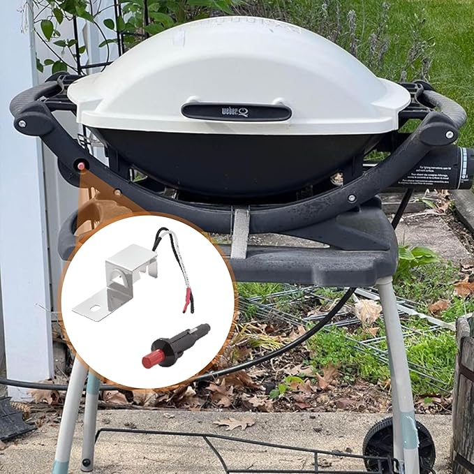 SafBbcue 80462 Grill Igniter Replacement for Weber Q1000/Q2000 Grill Accessories Replacement Parts,for Weber Q100 Q200 Gas Grill Ignitor for Weber 386001 386002 566001 Grill Parts, Ignition Button