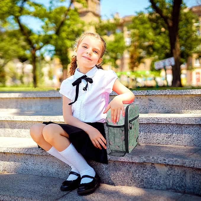 Hap Tim Insulated Lunch Bag Women, Reusable Lunch Box for Women & Men, Adluts Lunchbox for Office Work, Portable Lunchbag, Green Floral（18654-GF）